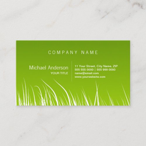 Green Grass Organic Ecology Business Card