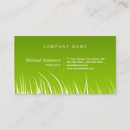 Customizable Green Grass business card