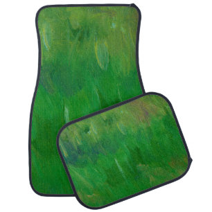 Green grass paint texture. Hand drawn background.  Car Floor Mat