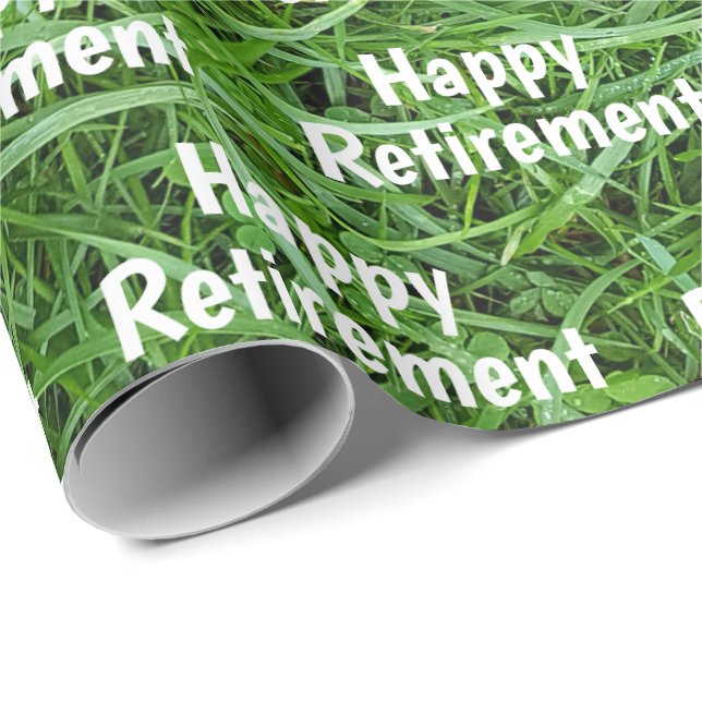 Green Grass Retirement Wrapping Paper (Roll Corner)