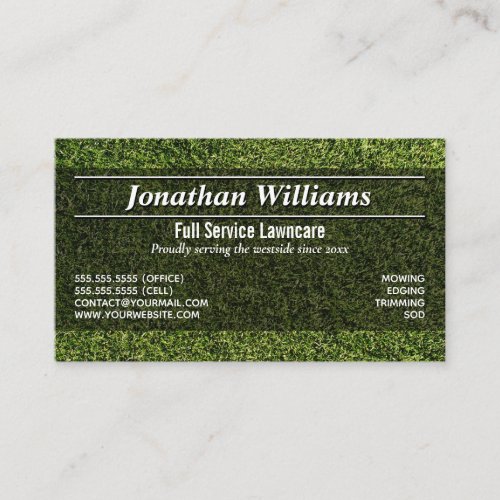 Green Grass Simple Lawncare or Landscaping Business Card