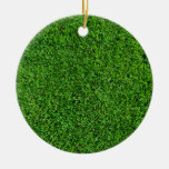Green Grass Texture Ceramic Ornament