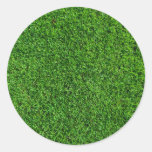 Green Grass Texture Classic Round Sticker