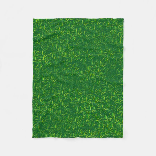 Green grass texture fleece blanket (Front)