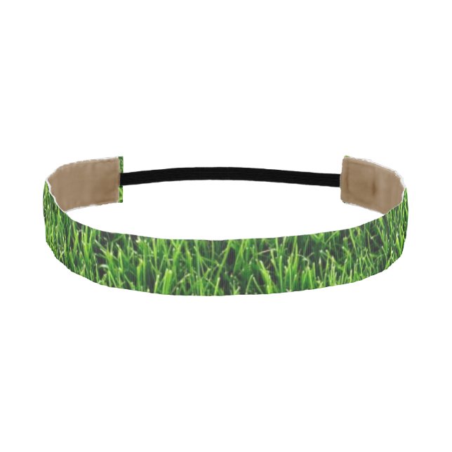 Green grass texture from a soccer field athletic headband (Front)