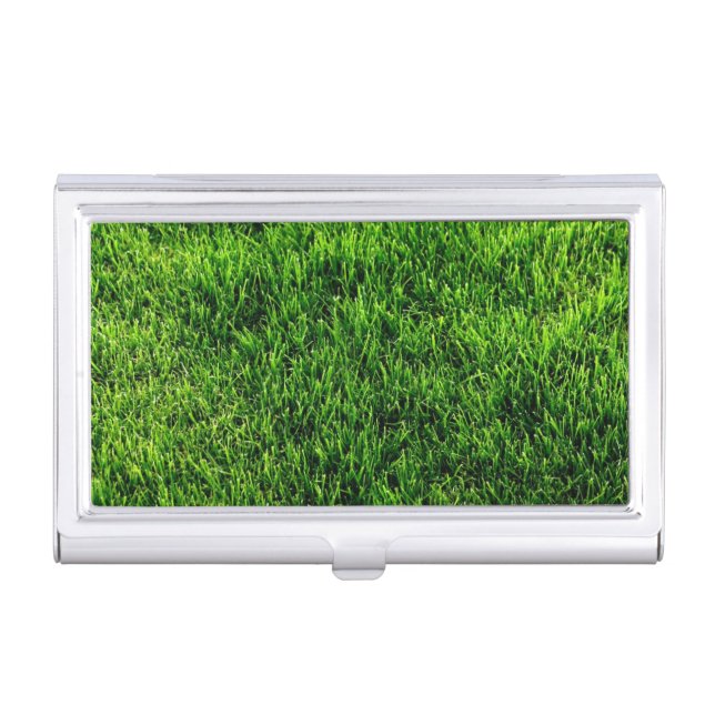 Green grass texture from a soccer field case for business cards (Front)