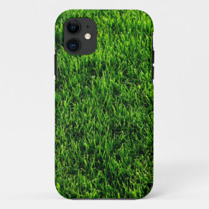 Green grass texture from a soccer field iPhone 11 case