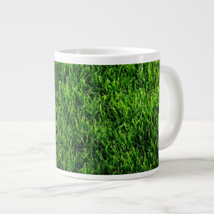 Green grass texture from a soccer field giant coffee mug
