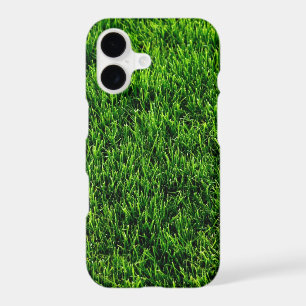 Green grass texture from a soccer field iPhone 17 case