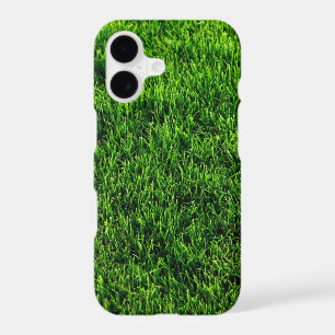 Green grass texture from a soccer field iPhone 17 case