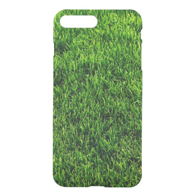 Green grass texture from a soccer field uncommon iPhone case (Back)