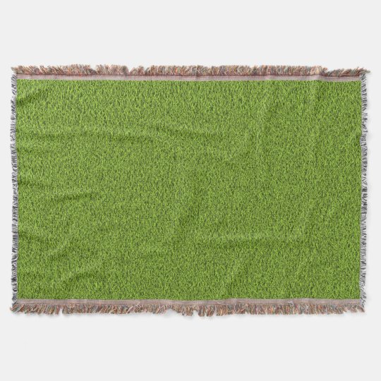 Green grass texture throw blanket