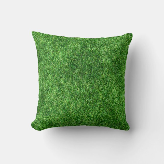 Green Grass Throw Pillow (Front)