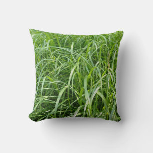 Green grass throw pillow