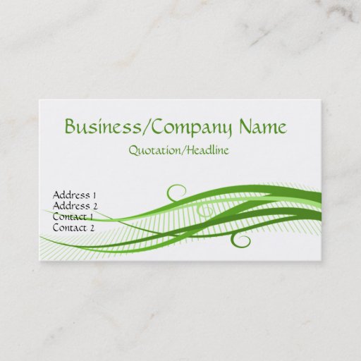 Customizable Green Grass Waves Business Cards