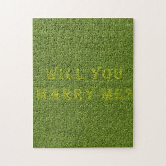 Green Grass Will You Marry Me Proposal Puzzle (Vertical)