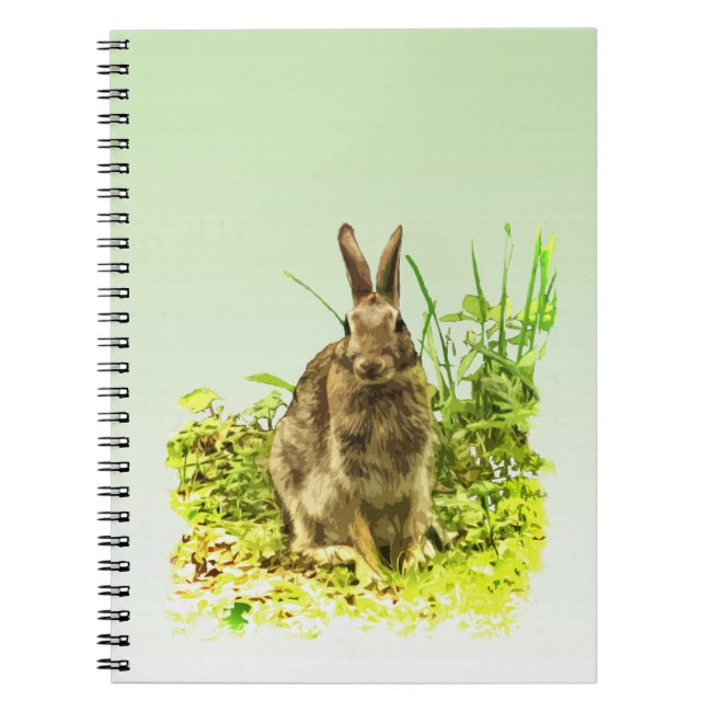 Green Grass with Bunny Rabbit Notebook