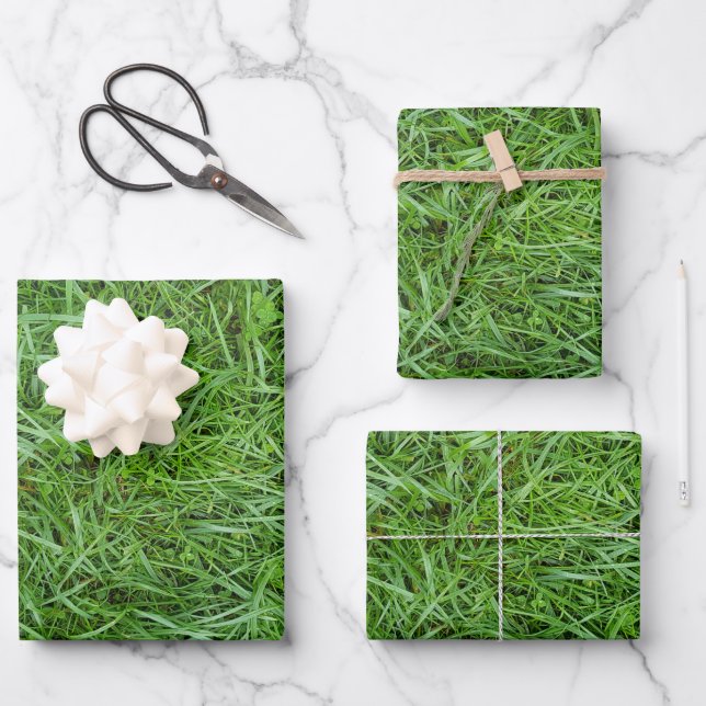 Green Grass Wrapping Paper Sheets (Front)