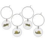 Green Grasshopper and snail Wine Charm