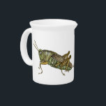 Green Grasshopper Beverage Pitcher<br><div class="desc">This grasshopper design comes from a unique hand drawn original by Nikki of Timeless Curiosity. Using pen,  ink,  pencil and watercolours,  this intricate image has been lovingly created by hand.</div>
