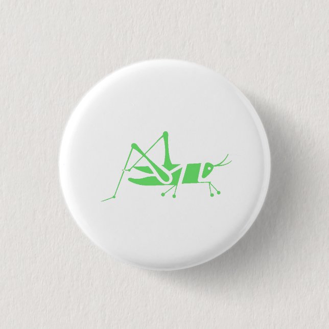 Green Grasshopper Button (Front)