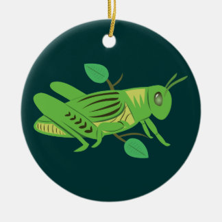 Green Grasshopper Ceramic Ornament