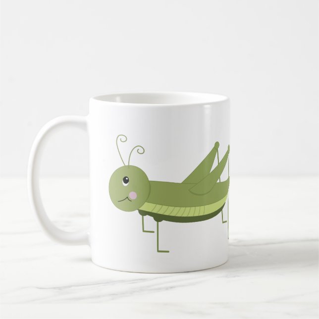 Green Grasshopper Coffee Mug (Left)