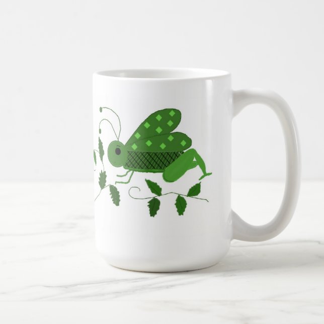 Green Grasshopper Coffee Mug (Right)