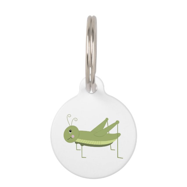 Green Grasshopper Pet ID Tag (Front)