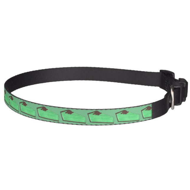 Green Grasshopper Pie Slice Foodie Dog Collar (Right)