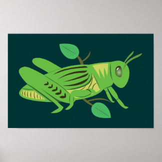 Green Grasshopper Poster