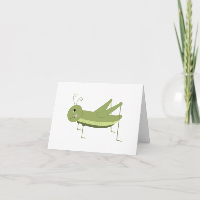 Green Grasshopper Thank You Card (Front)