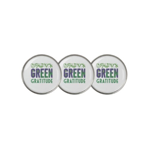 Green Gratitude Golf Ball Marker