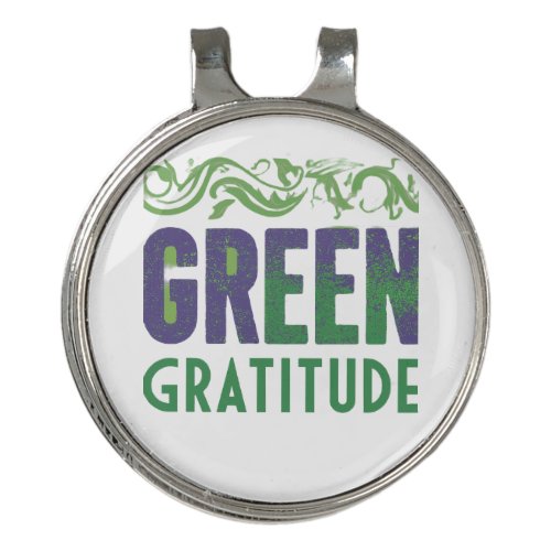 Green Gratitude Golf Hat Clip