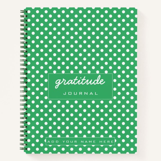 Green gratitude journal Notebook (Front)