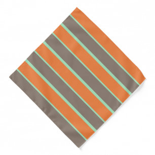 Green, gray and orange stripes pattern bandana