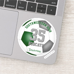 green gray athlete name jersey number soccer sticker