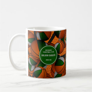 green gray basketball team colors coach name coffee mug