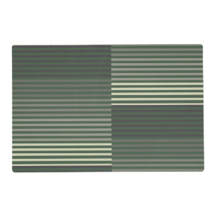 Green, Gray, Black, Cream Stripes Placemat
