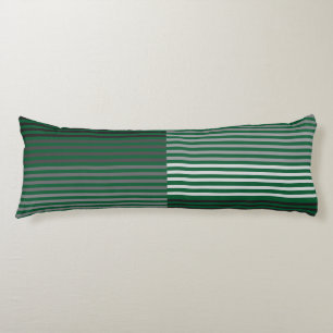 Green, Gray, Black, White Stripes Body Pillow