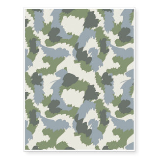 Green Gray Brown Camouflage Temporary Tattoos