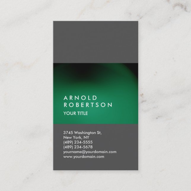 Green Gray Customize Professional Business Card (Front)