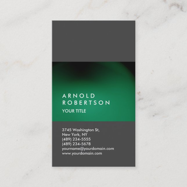 Green Gray Customize Professional Business Card (Front)