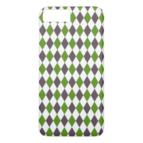 Green Gray Diamond Mosaic Pattern iPhone 8 Plus7 Plus Case