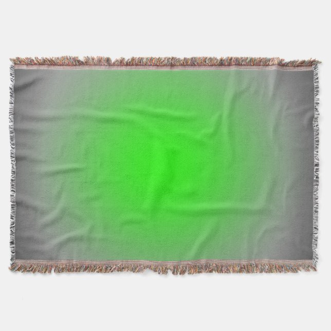 Green & Gray Focus Throw Blanket (Front)