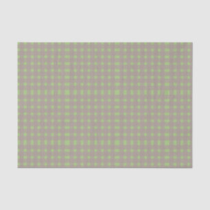 Green Gray Gingham Pattern Tissue Paper