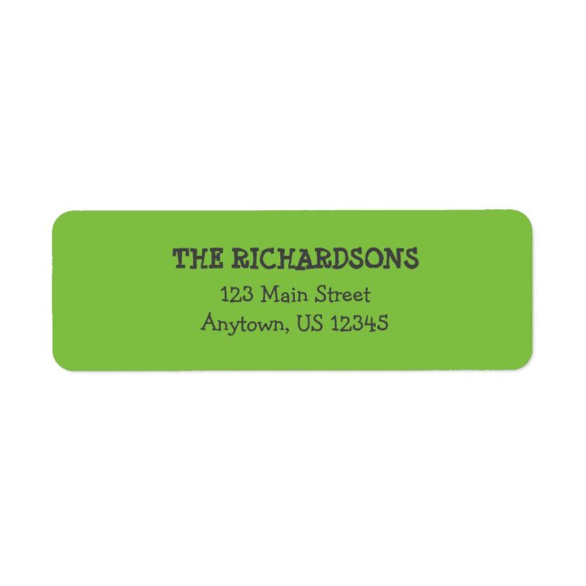 Green Gray Grey Halloween Return Address Labels (Front)