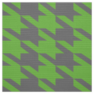 Green & Gray Houndstooth Seamless Pattern Fabric