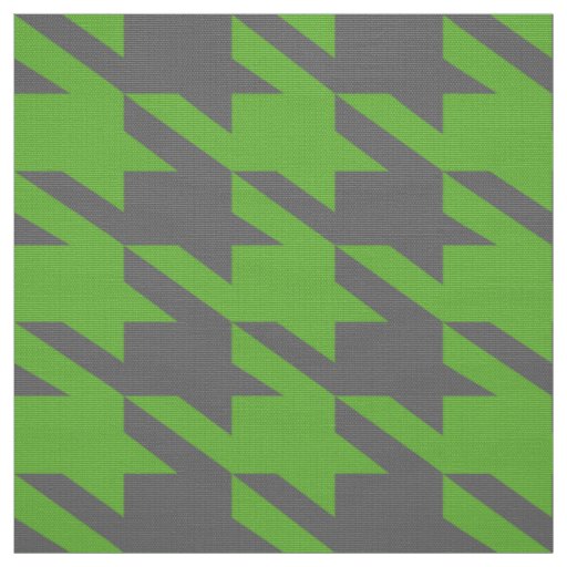 Green & Gray Houndstooth Seamless Pattern Fabric