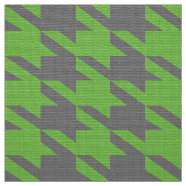 Green & Gray Houndstooth Seamless Pattern Fabric (Swatch)